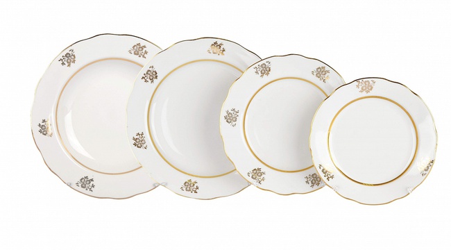 Набор тарелок 24 шт. Ромашки с лентой