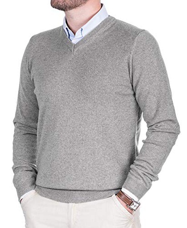 Şık ve çok rahat model -% 100 doğal kaşmirden yapılmış erkek süveter.