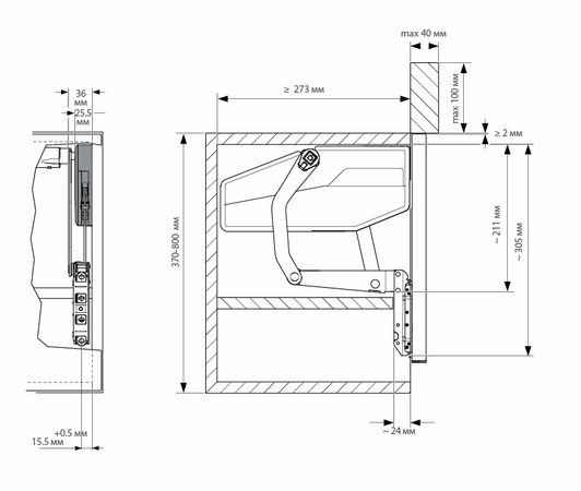 Откидной подъемный механизм -ФРИИсвинг