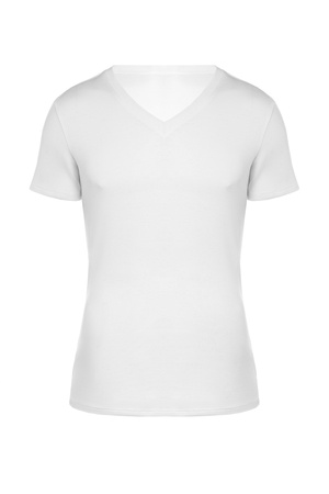 Beyaz V yaka t-shirt