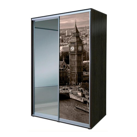 Sliding wardrobe ALEF printing on glass and mirror