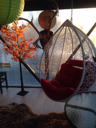 Koza asılı sandalye, bahçe mobilyaları