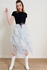 Pleated Asymmetric Cut Tulle Skirt