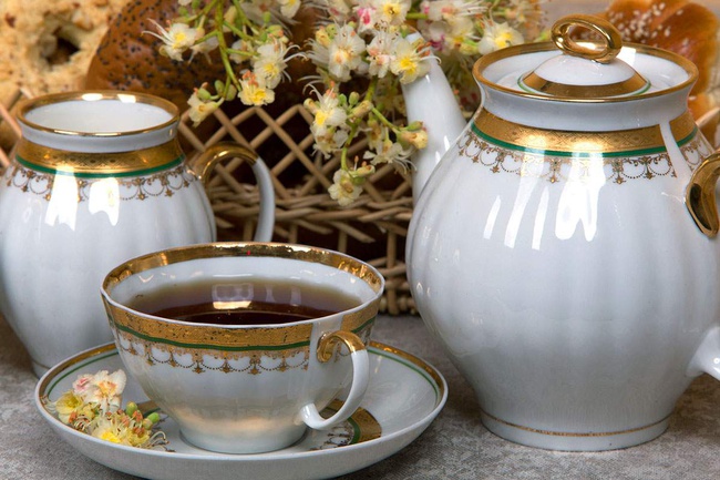 Сервиз чайный 15 предм. Белый лебедь Ожерелье