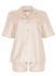 LİNEN - BAYAN KISA KOLLU ÜST - ŞORT PİJAMA TAKIM - AÇIK SOMON
