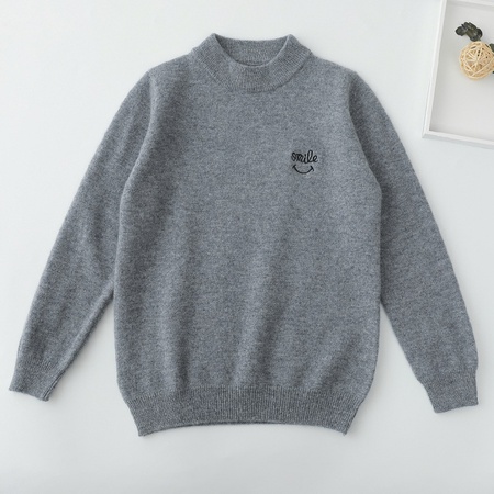 Детский кашемировый свитер Половина высоты с круглым воротником Одежда для девочек Осенний свитер для мальчиков пуловер детский однотонный шерстяной свитер детская одежда