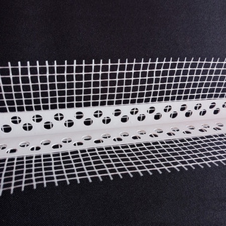 PVC Corner Bead with Fiberglass Mesh, 90° Wall Edge Guard, 2-3 m Length, Anti-Crack, Exterior & Interior Plaster, White/OEM