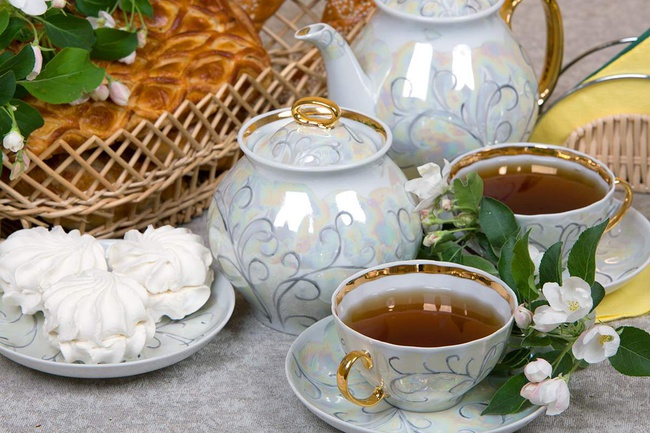 Сервиз чайный 15 предм. Белый лебедь Морозко