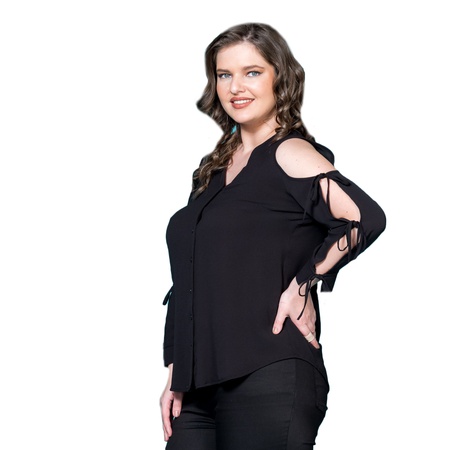 Креповая рубашка большого размера