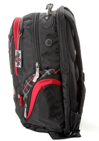 Sırt çantası A15-24 Gri-kırmızı süslemeli Siyah