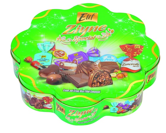 Шоколадные конфеты в ж/б упаковке