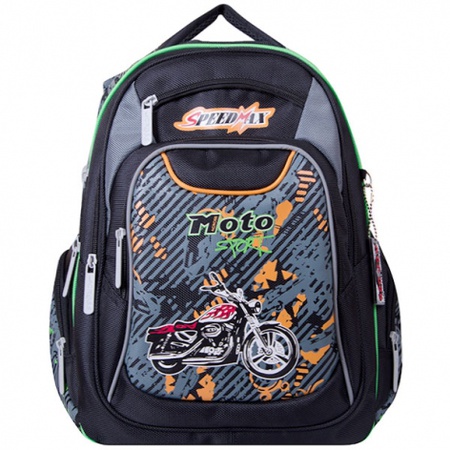 Рюкзак KB1521 Цвет: черно-салатовый «мото»