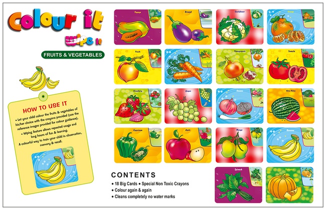 Овощи-Многоразовая раскраска