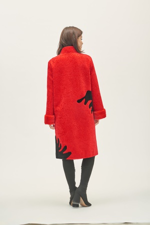 Palto Kadın Silverfox model 806 Kırmızı vizon