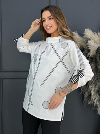 Рубашка из хлопка#398-круги