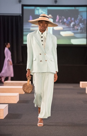 80s High Waist Blue Pants