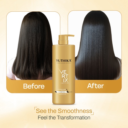 Yuthika Professional Vertix Hydrolyzed Keratin Shampoo Ultimate Care & Restoration 1000ml I Post Care Shampoo For Straightened Hair , Salon Like Smooth Hair