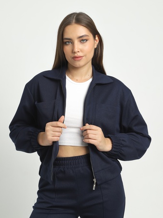 Fermuarlı örme eşofman