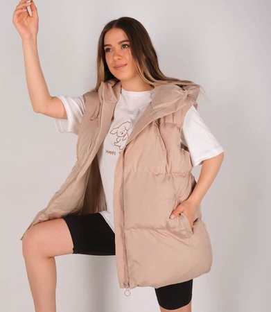 Женский пуховик без рукавов