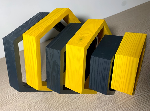 蜂窝搁板/六边形6个，黄色+黑色