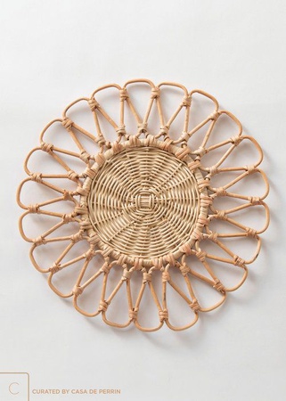 Экологичные тканые салфетки из морской травы/подставка  ручной работы. Вьетнамская круглая салфетка