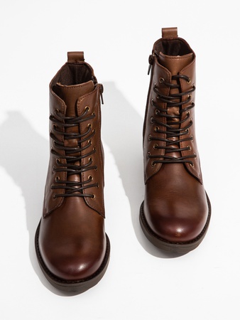 Стильные Женские кожаные ботинки / полуботинки на шнуровке MADE IN EUROPE