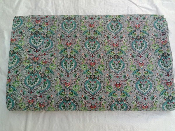 Ethnic Bohemian Drom Home Decor Pan Design Hand Stitching Reversible Block Printed Kantha Work Bed Throw,Wall Decor, Bedding,Quilt,Bed Cover