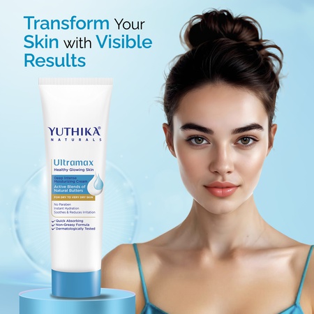 Yuthika Ultramax Deep Intense Moisturizing Cream for Dry Skin Nourishing Face Moisturizer for Men & Women (80ml)