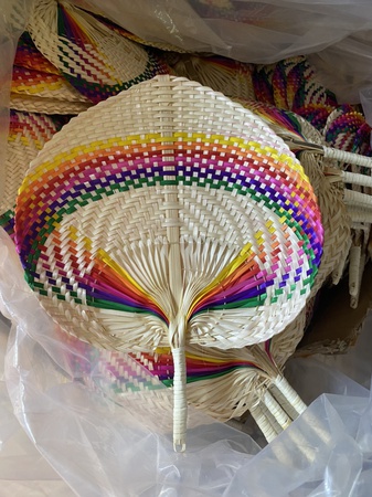 Bambu El Yelpazesi, Bambu Duvara Asılan Dekor, Dokuma Dekoratif Bambu