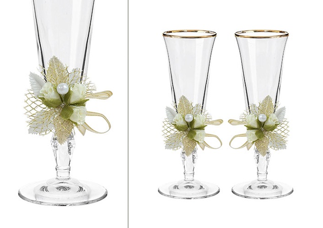 НАБОР СВАДЕБНЫХ БОКАЛОВ РЕТРО №3