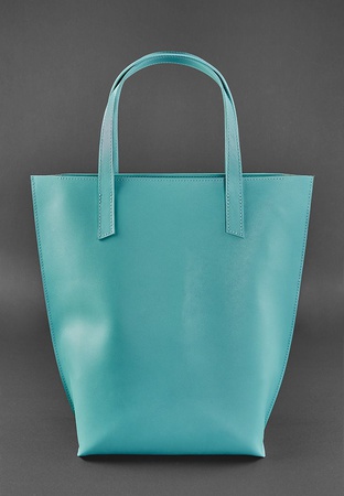 Кожаная женская сумка шоппер D.D. Бирюзовая