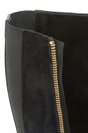 Черные сапоги из стриженного пони s128