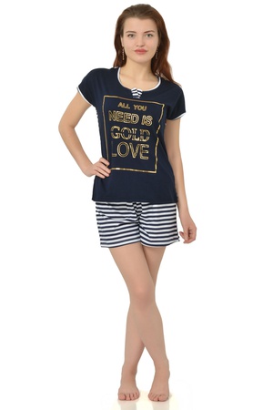 Комплект женский футболка+шорты (золото)