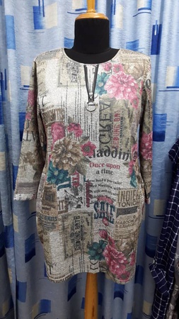 Туники с 50 по 60 размер. Ткань меланж.