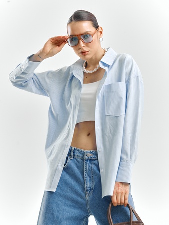 Женская рубашка оверсайз. Топ 2024 - 1724