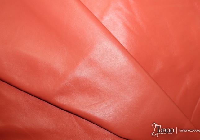 Обувная овчина, цвет коралл.