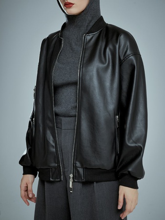 Бомбер из эко-кожи К-176