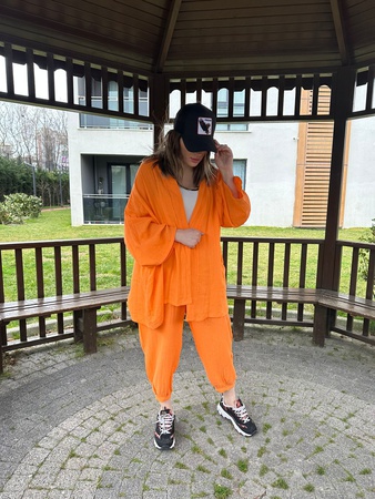 Льняной костюм-кимоно