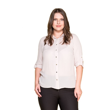 Büyük Beden Klasik Krep Gömlek