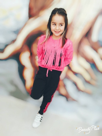 3-14 yaş kesik çizgili pullu kız takım