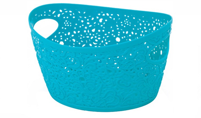 Корзинка 3л Кружево коралловая *15 (М-Пластика)