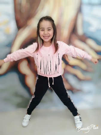 3-14 yaş kesik çizgili pullu kız takım