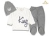 BABYİM1020-MEN 0/3 MONTH HAT CROWN KING SUIT