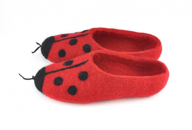 Keçe terlikler &quot;Ladybugs&quot;