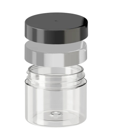 Банка 50 d48 + гладкая крышка (Черная/Белая)