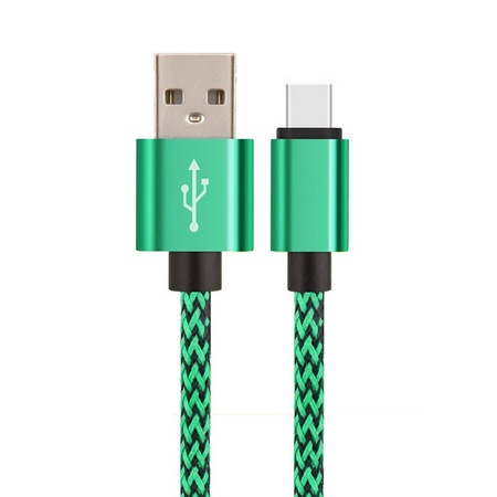 Кабель USB-microUSB плетеный, с алюминиевым штекером