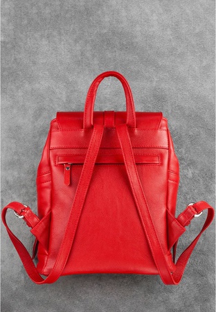 Кожаный женский рюкзак Олсен красный