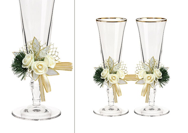 НАБОР СВАДЕБНЫХ БОКАЛОВ РЕТРО №5