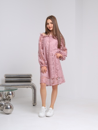 Платье крестьянка гипюровое подростковое нарядное/2420