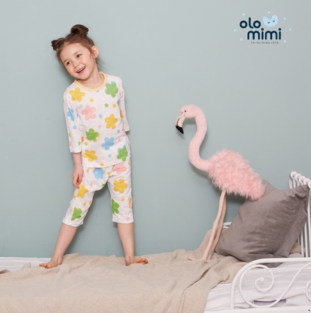 NEW 20SS 3/4-sleeve premium cotton slub fabric Soft and comfy - Marine whales & Oh my flower